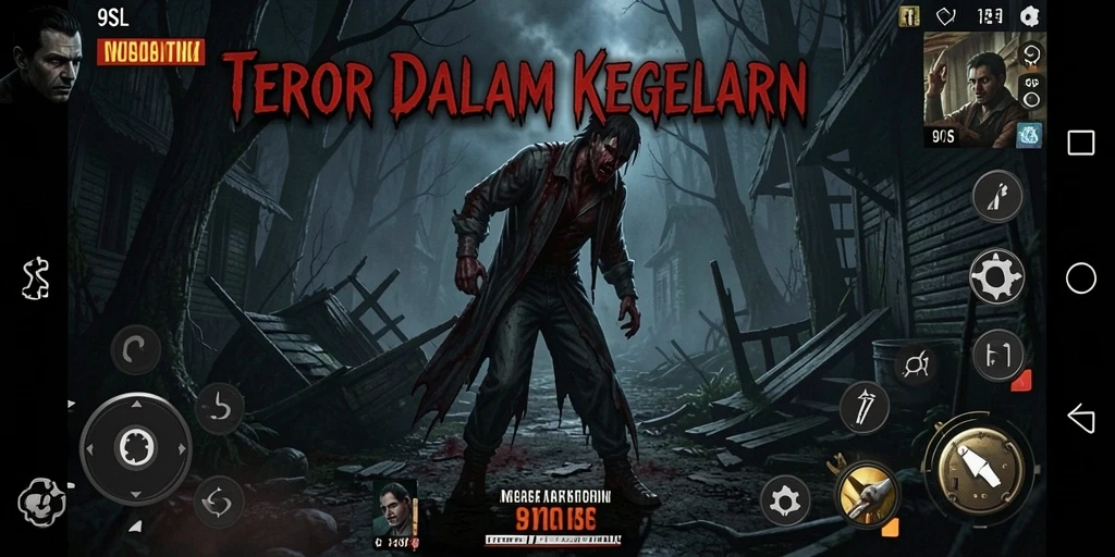 Tangkapan layar dari gameplay Horror 9SL yang menegangkan.