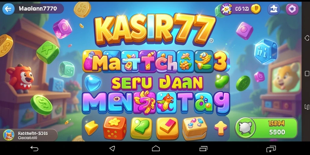 Tampilan gameplay KASIR777 saat mencocokkan item Match-3.