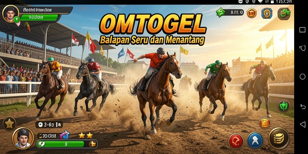Tampilan mendebarkan dari gameplay balap di OMTOGEL.