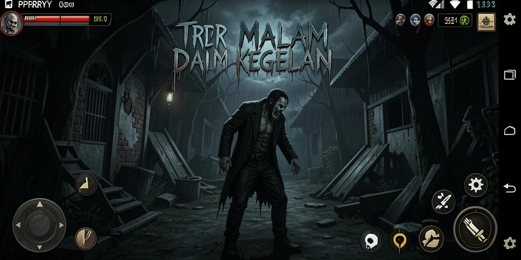 Screenshot utama PPRRYY yang menampilkan suasana menyeramkan di dalam game.
