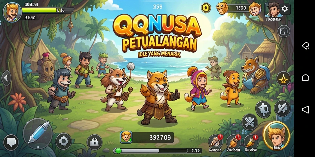 Screenshot utama QQNUSA menampilkan gameplay yang mengasyikkan dan karakter unik.